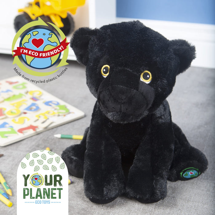 Panther Soft Toy Eco Friendly Plush 100% Recycled Cuddly Environmental23cm