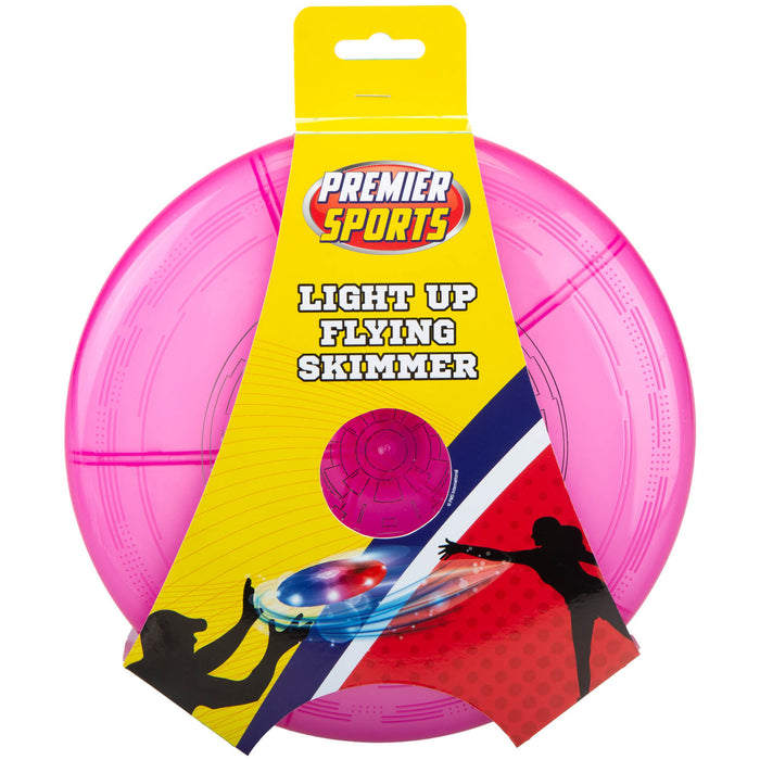 Light Up Flying Skimmer Garden Outdoor Toy, Frisbee, Pink, 9 inches