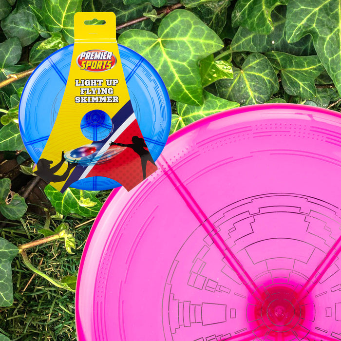 Light Up Flying Skimmer Garden Outdoor Toy, Frisbee, Pink, 9 inches/ 22cm