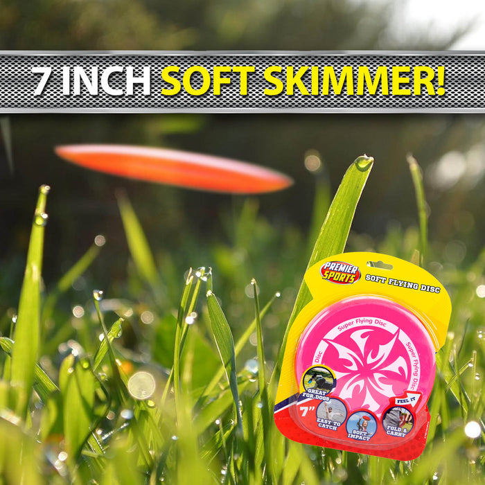 Super Soft Bendy Skimmer Frisbee Outdoor Garden Toy-Pink 17cm approximately