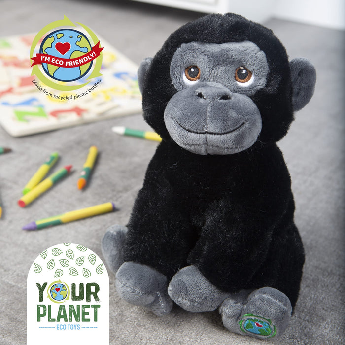 Gorilla Soft Toy, Wildlife Soft Toys, Made from 100% Recycled 9"/ 23cm