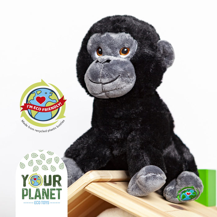 Gorilla Soft Toy, Wildlife Soft Toys, Made from 100% Recycled 9"/ 23cm