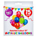 Assorted Metallic 10" Balloons Colourful Shiny Party Decorations (15 Pack)