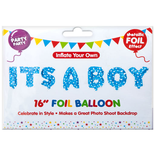 Blue 16" It's A Boy Foil Party Balloons Baby Shower Decoration