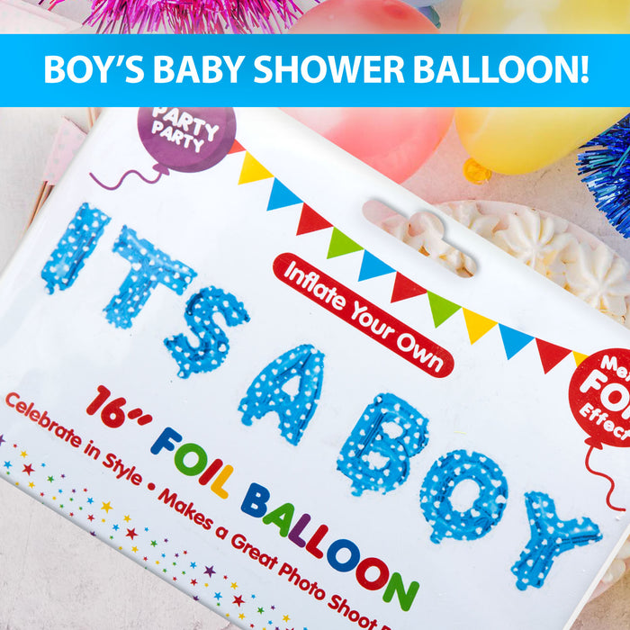 Blue 16" It's A Boy Foil Party Balloons Baby Shower Decoration
