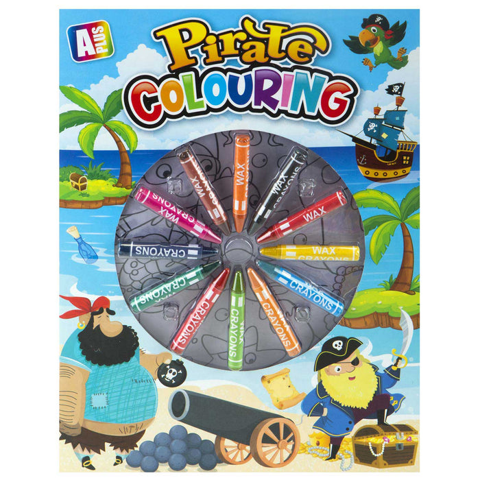 Pirate Colouring Book & Crayons Set Childrens' Creative Activity Boys