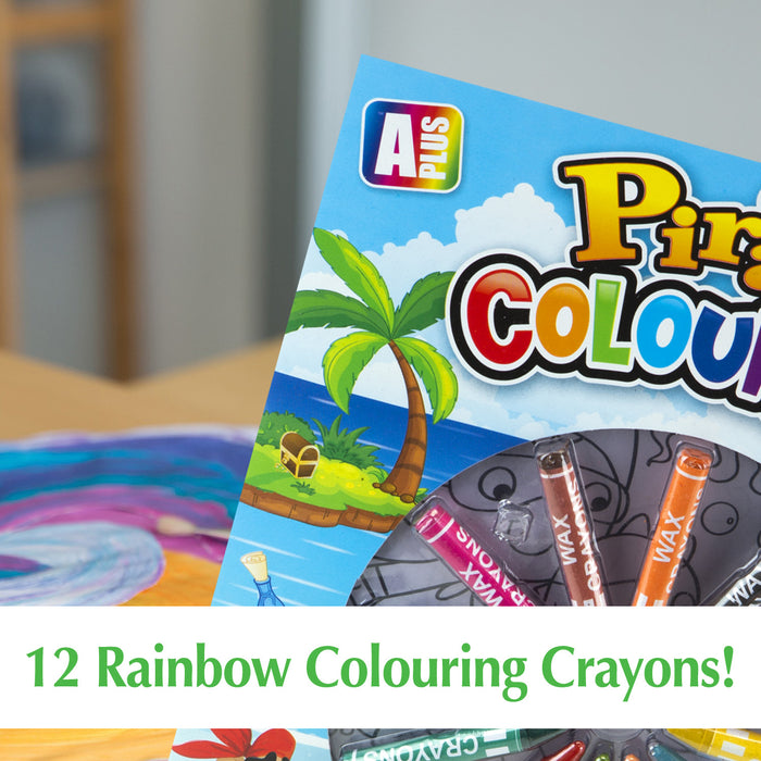 Pirate Colouring Book & Crayons Set Childrens' Creative Activity Boys