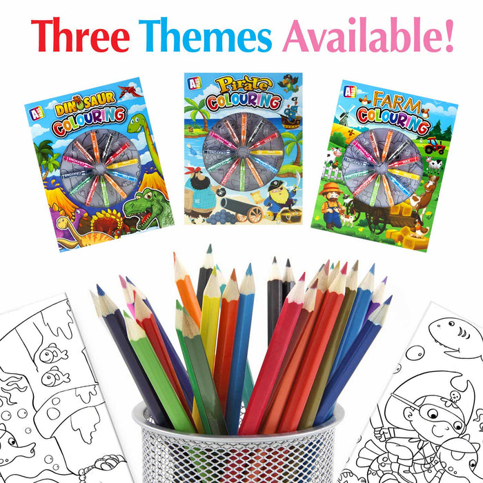 Pirate Colouring Book & Crayons Set Childrens' Creative Activity Boys