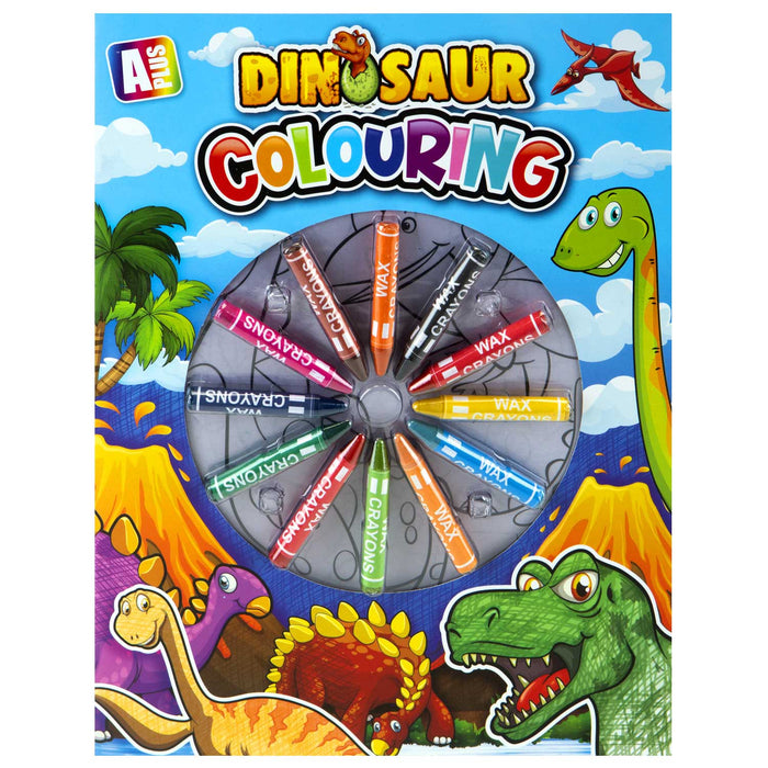 Dinosaur Colouring Book & Crayons Set Childrens' Creative Activity Boy