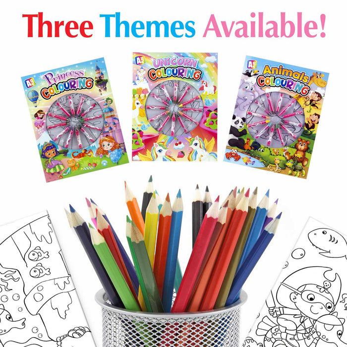 Unicorn Colouring Book & Crayons Set Childrens' Creative Activity Girls