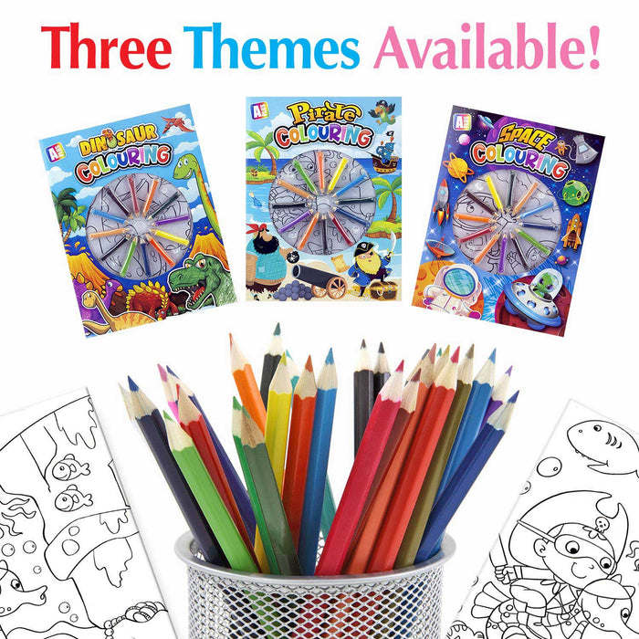 Dinosaur Colouring Book & Pencils Set Childrens' Creative Activity Boys