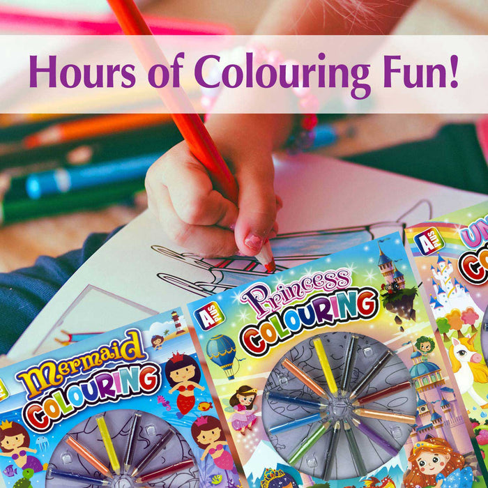 Mermaid Colouring Book & Pencils Set Childrens' Creative Activity Girls