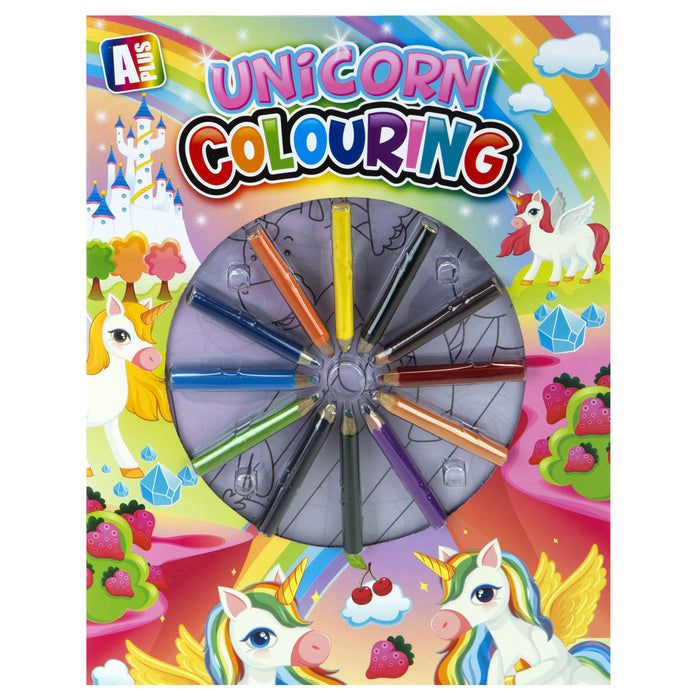 Unicorn Colouring Book & Pencils Set Childrens' Creative Activity Girls