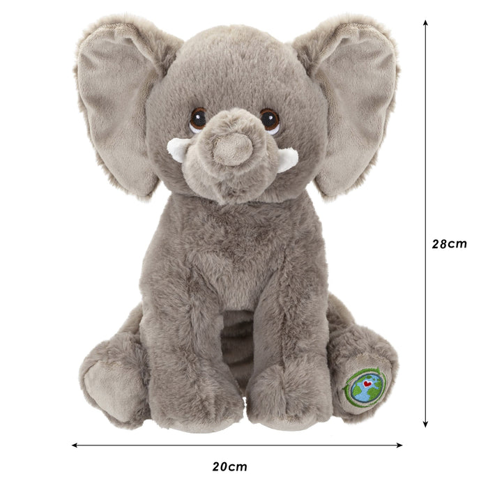 Elephant Soft Toy Eco Friendly Plush 100% Recycled Cuddly Environmental 30cm