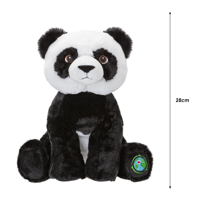 Panda Soft Toy, Toys for Kids, Wildlife Soft Toys, Made from 100% Recycled Plastic, Cute Plushies, Zoo Animals, Great Gift for Kids and Adults, Size: 11" 30cm