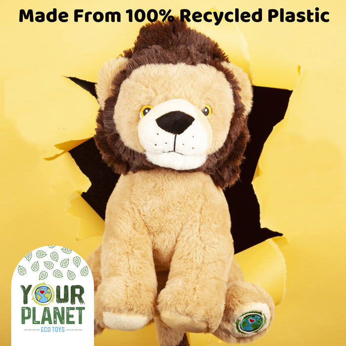 Lion Soft Toy Eco Friendly Plush 100% Recycled Cuddly Environmental 30cm