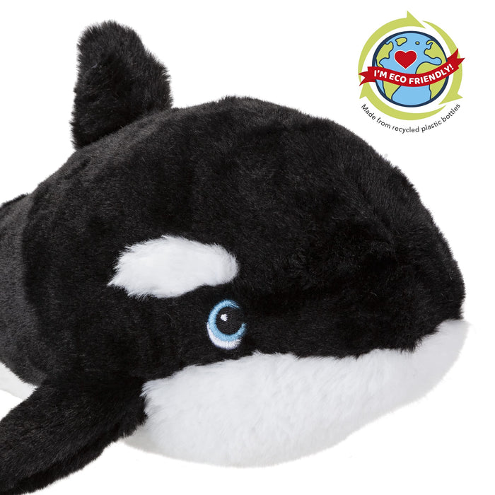 Killer Whale Soft Toy Plush for Kids, Wildlife 100% Recycled Cute Zoo Animals, Size: 12" 30cm