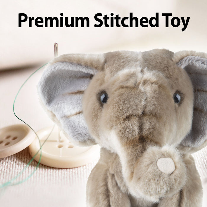 Safari Elephant 30cm Plush Premium Lifelike Toy - Natural World Collection