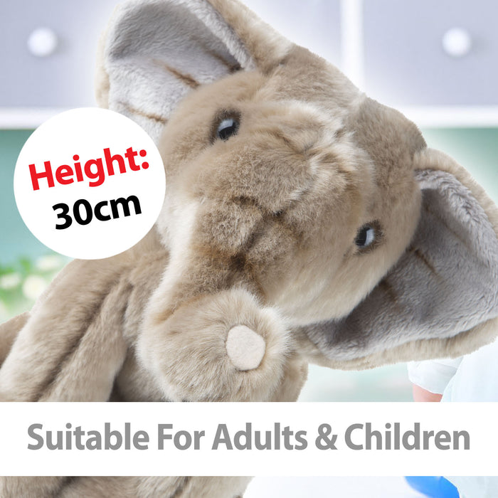 Safari Elephant 30cm Plush Premium Lifelike Toy - Natural World Collection
