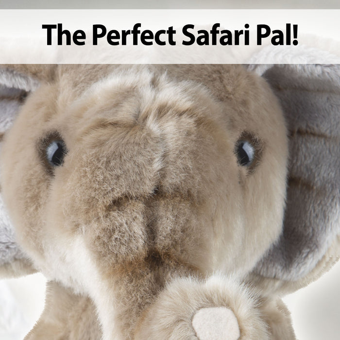 Safari Elephant 30cm Plush Premium Lifelike Toy - Natural World Collection
