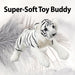 White Tiger Soft Toy Cuddly Floppy Tiger Cub, Plush Wildlife Toy 48cm