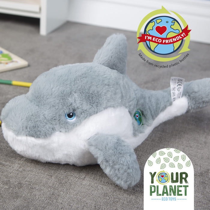 Grey Dolphin Soft Toy Eco Friendly Plush 12" 30cm