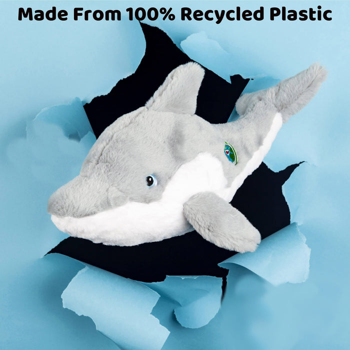 Grey Dolphin Soft Toy Eco Friendly Plush 12" 30cm