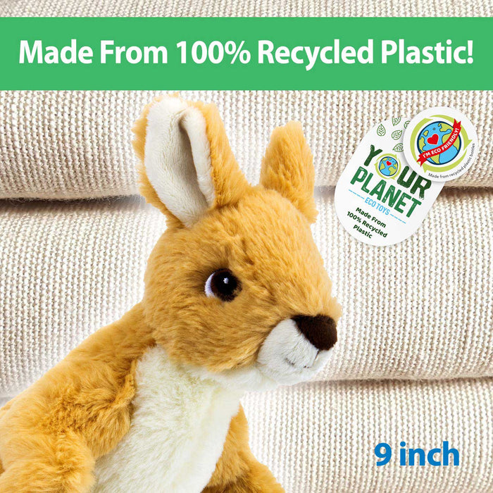 Kangaroo Soft Toy Eco Friendly Plush 100% Recycled Cuddly Environmental 22cm