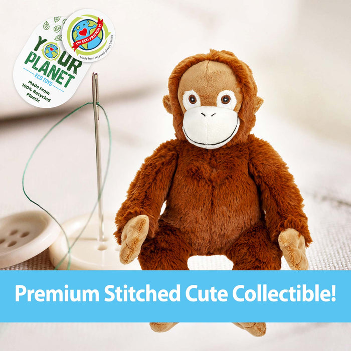 Orangutan Soft Toy Eco Friendly Plush 100% Recycled Cuddly Environmental 22cm