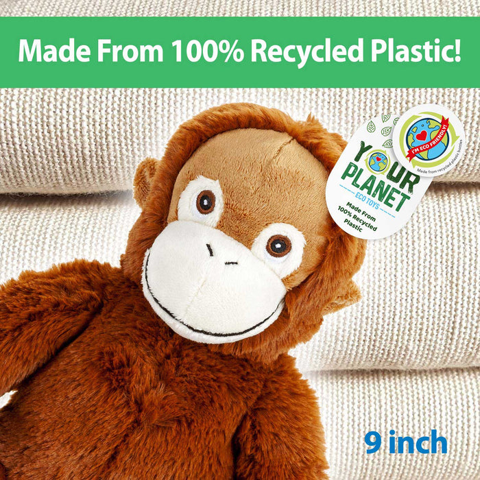 Orangutan Soft Toy Eco Friendly Plush 100% Recycled Cuddly Environmental 22cm