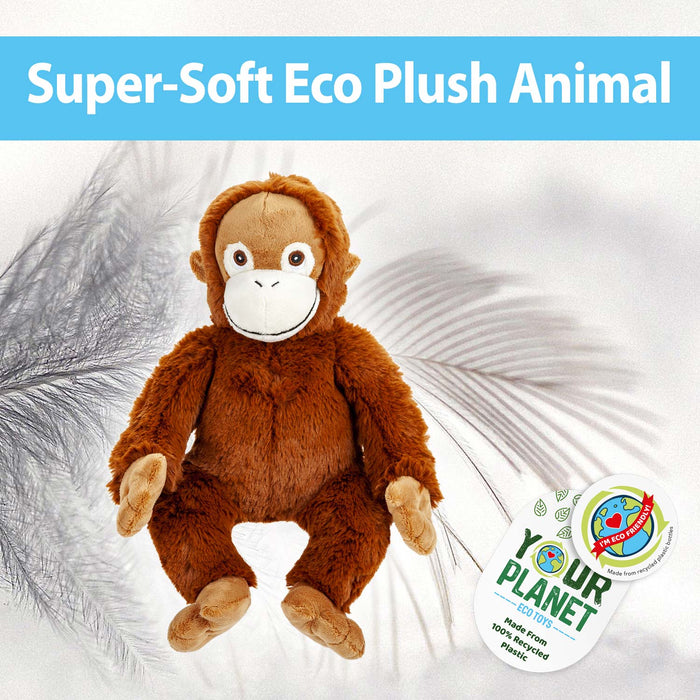 Orangutan Soft Toy Eco Friendly Plush 100% Recycled Cuddly Environmental 22cm