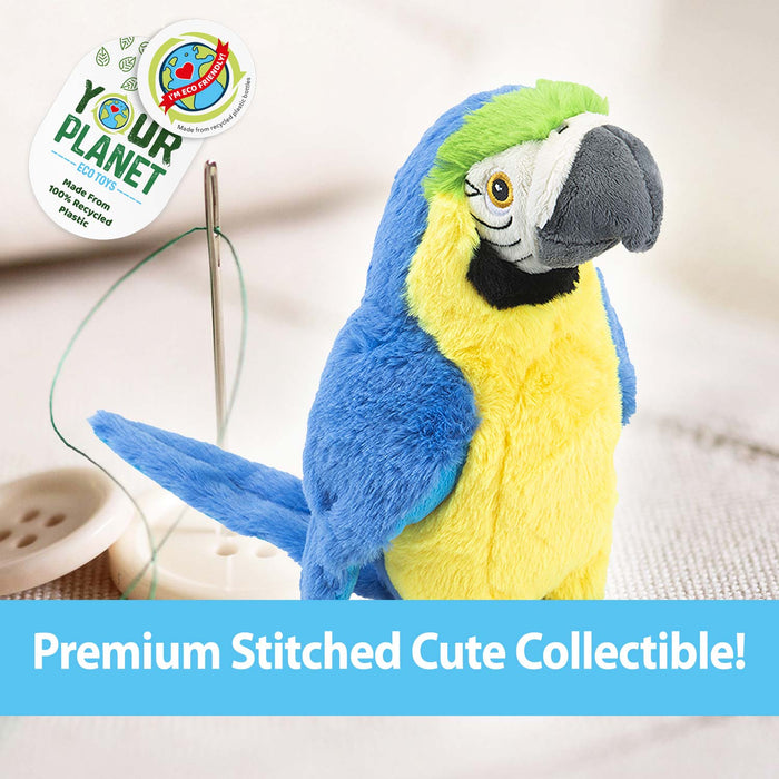 Parrot Soft Toy Eco Friendly Plush 100% Recycled Cuddly Environmental 22cm