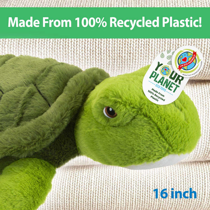 Turtle Soft Toy Eco Friendly Plush 100% Recycled Cuddly Environmental 40cm