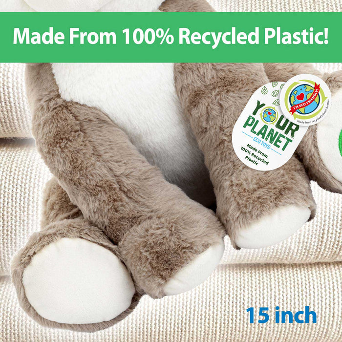 Husky Soft Toy Eco Friendly Plush 100% Recycled Cuddly Environmental 38cm