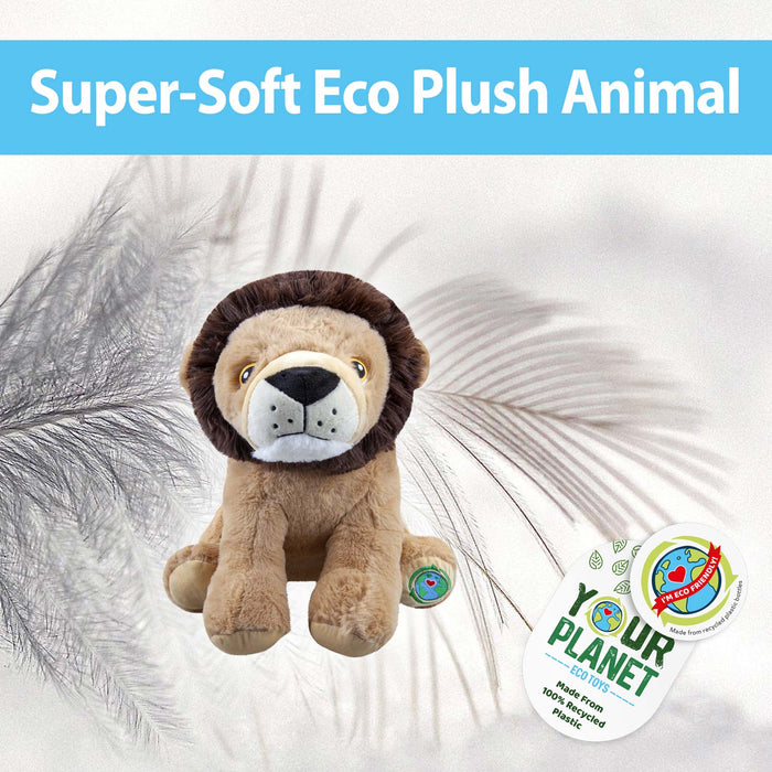 Lion Soft Toy Eco Friendly Plush 100% Recycled Cuddly Environmental 38cm