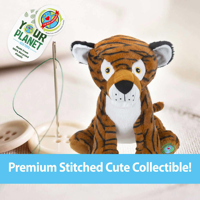 Tiger Soft Toy Eco Friendly Plush 100% Recycled Cuddly Environmental 38cm