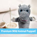 Hippo 24cm Hand Puppet Wild Animal Plush Toy With Sparkle Eyes