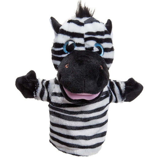 Zebra 24cm Hand Puppet Wild Animal Plush Toy With Sparkle Eyes