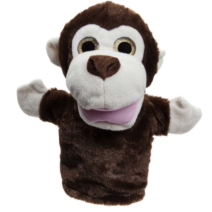 Monkey 24cm Hand Puppet Wild Animal Plush Toy With Sparkle Eyes