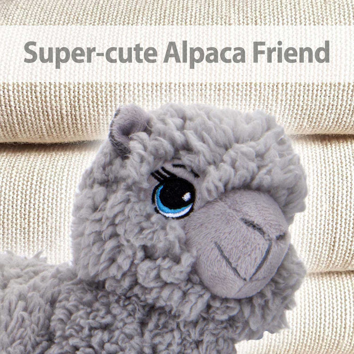 VFM - Alpaca Soft Toy - Faux Fur - Alpaca Plush - Llama Toy 25cm Grey