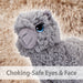 VFM - Alpaca Soft Toy - Faux Fur - Alpaca Plush - Llama Toy 25cm Grey