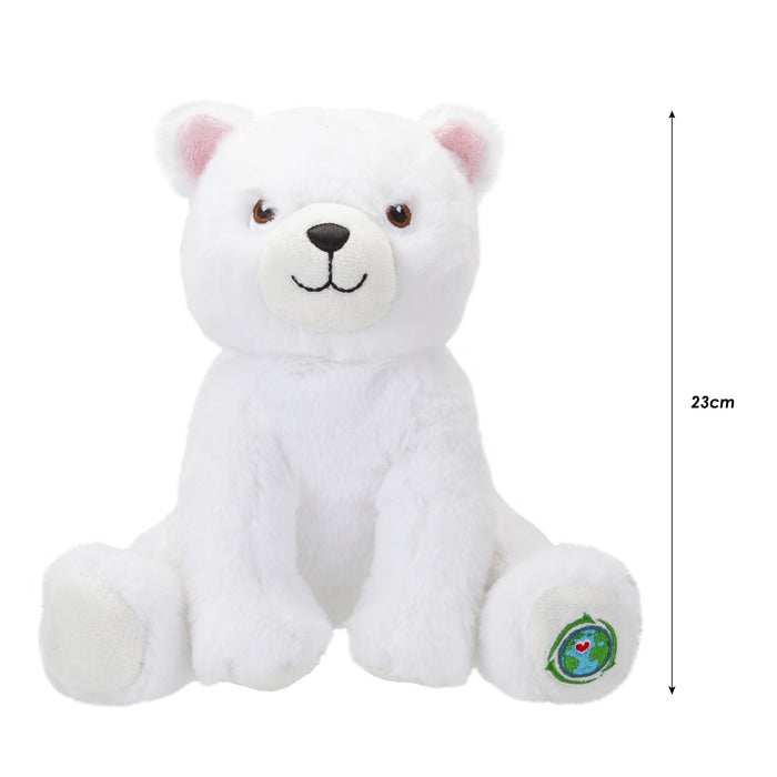 Polar Bear Soft Toy Eco Friendly Plush 100% Recycled Cuddly Environmental 23cm