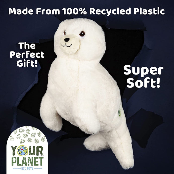 White Seal Soft Toy Eco Friendly Plush 9" 23cm