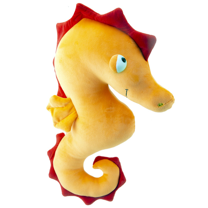 Orange Seahorse 50cm Plush Colourful Cuddly Sea Life Toy - Oh So Soft