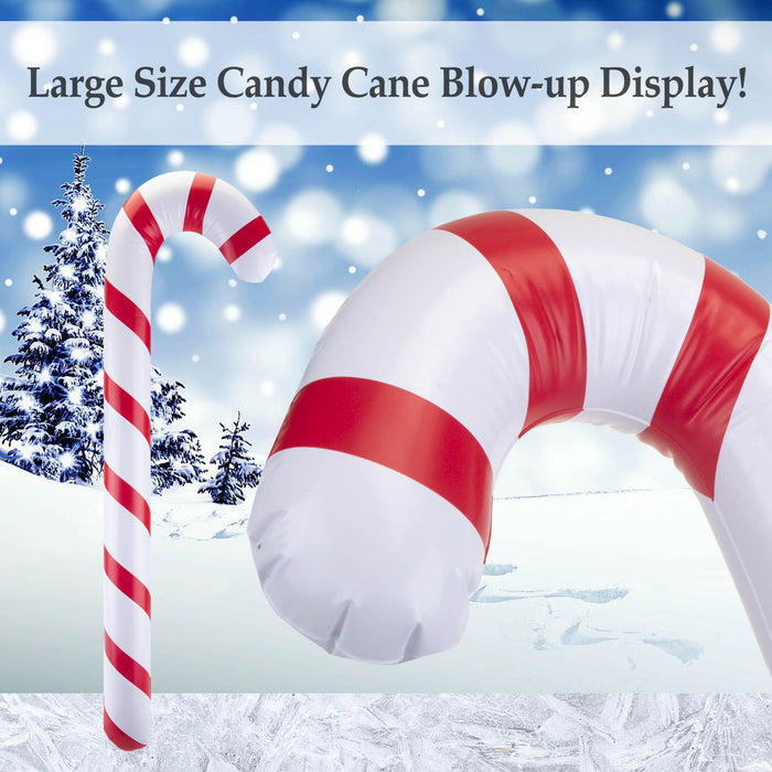 Inflatable Christmas Candy Cane 90cm Festive PVC Display Piece