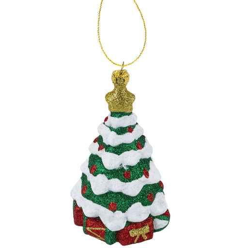 Glitter Xmas Tree Decoration Hand Painted Hanging Christmas Ornament