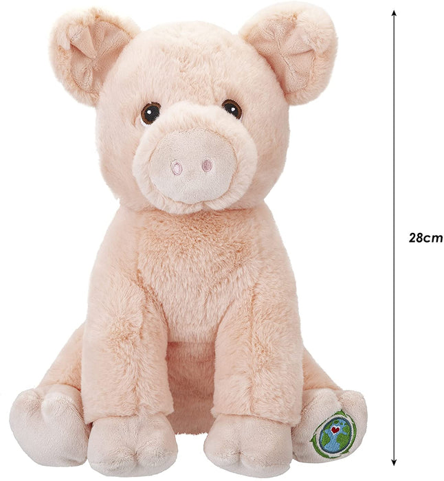 Pig Soft Toy Eco Friendly Plush 100% Recycled Cuddly Environmental 30cm