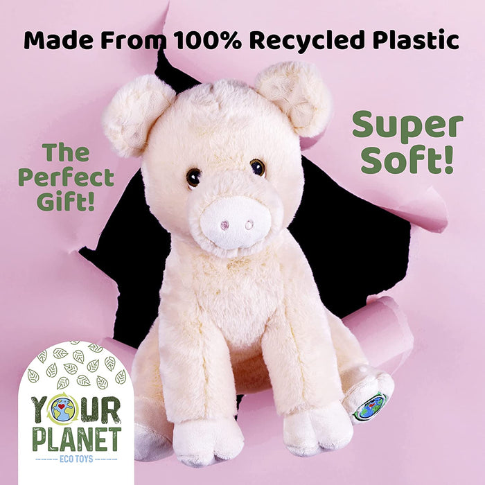 Pig Soft Toy Eco Friendly Plush 100% Recycled Cuddly Environmental 30cm