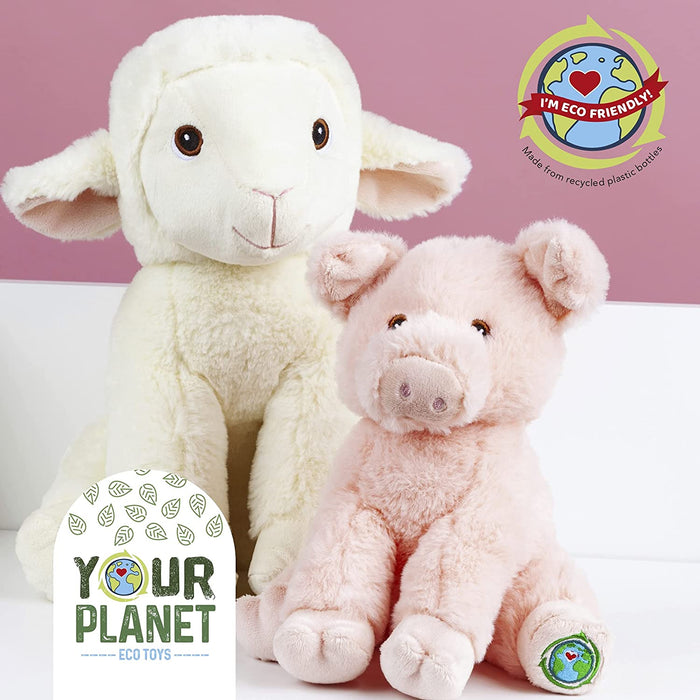 Pig Soft Toy Eco Friendly Plush 100% Recycled Cuddly Environmental 30cm