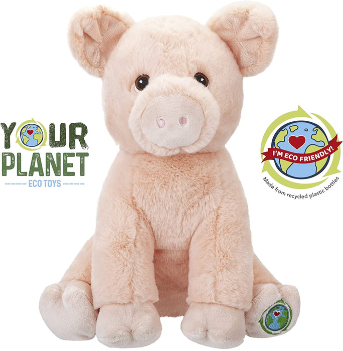 Pig Soft Toy Eco Friendly Plush 100% Recycled Cuddly Environmental 30cm